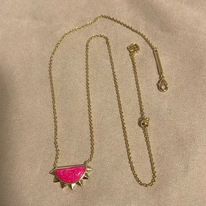 Kendra scott sienna sun hot pink opal necklace